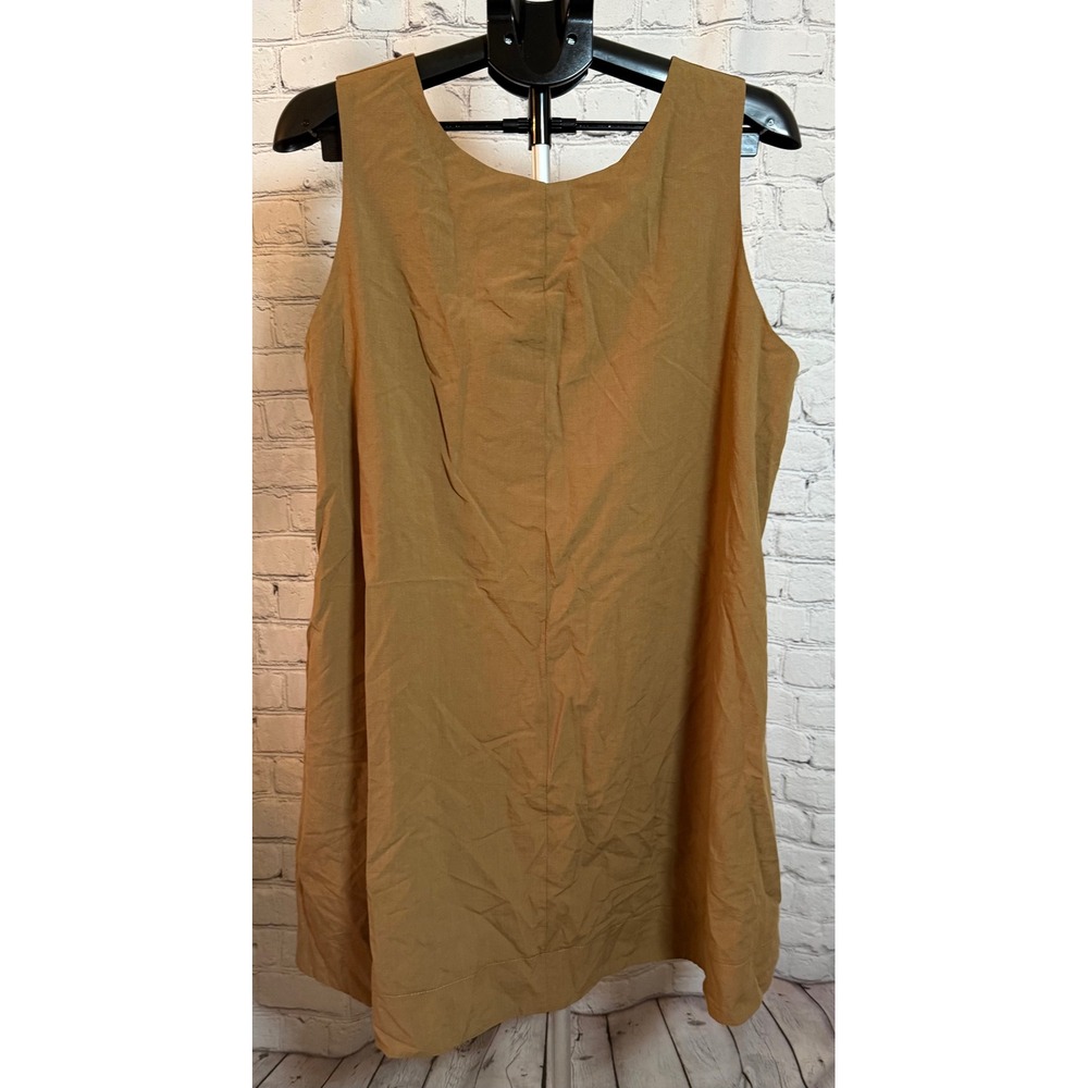 Zesica Camel Brown Sleeveless Mini Shift Dress Viscose‎ Tencel Blend XL NWT